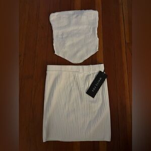 White Fox Ribbed Set